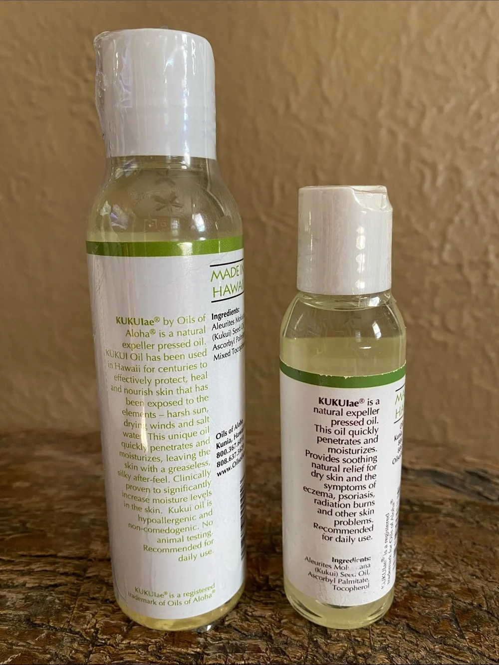 🌺Oils of Aloha🌺Hawaii Kukui Oil Fragrance Free Set of 2 Bottles
